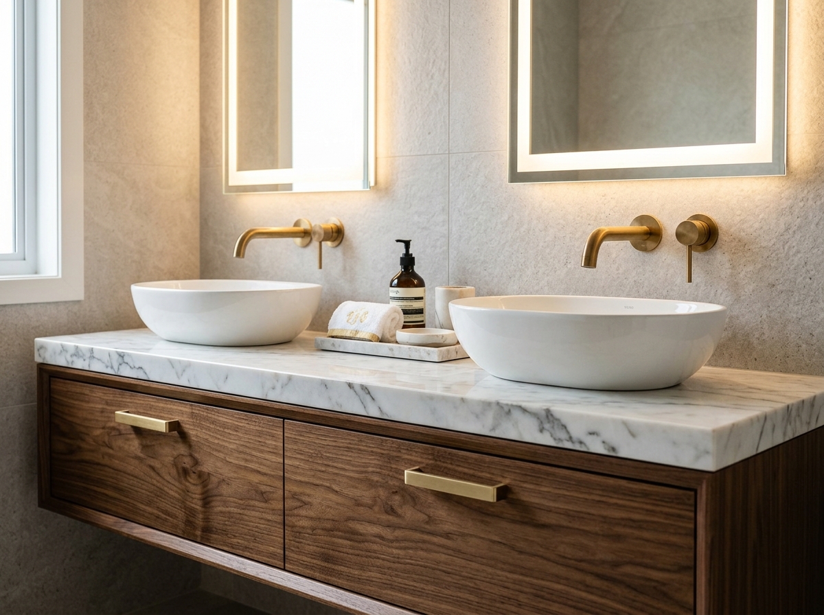 Floating Walnut Vanity